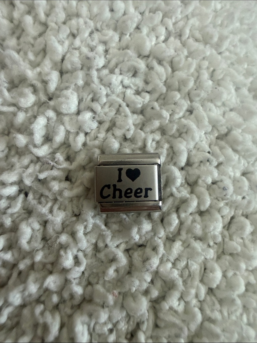 I ♥ Cheer Italian Charm - Silver Tone